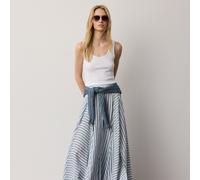 Collection Maxigonna Shamus in lino a righe 36 Blue
