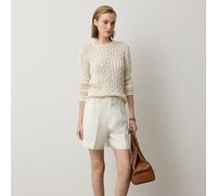 Collection Short Tracy in lino con pieghe 46 Cream
