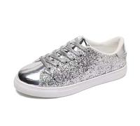 Collection Sneaker da Donna Scarpe Casual da Donna, Traspiranti, con Suola Morbida, Mocassini Slip-on, comode e Leggere, con Design per la Scuola di Yoga (Silver, 38)