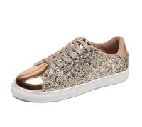 Collection Sneaker da Donna Scarpe Casual da Donna, Traspiranti, con Suola Morbida, Mocassini Slip-on, comode e Leggere, con Design per la Scuola di Yoga (Gold, 40)