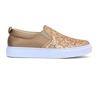 Collection Sneaker da Donna Scarpe Casual Slip-on con Plateau Glitterato alla Moda, comode Sneakers Basse con Design per l'uso Quotidiano (Rose Gold, 40)