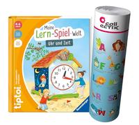 Collectix Ravensburger tiptoi libro - Mein Spiel-Abenteuer | Orologio e tempo + Bambini ABC poster | 4-6 anni