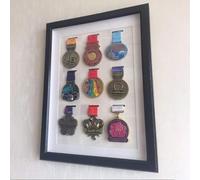 Collector Medal Showcase Frame Medaille Military Medal Showcase Frame per L'esposizione di Medaglie Medal Photo Frame WA, Walnut Border, 16 Inches (9 Pieces)