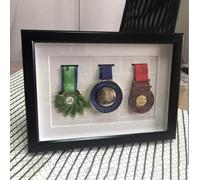 Collector Medal Showcase Frame Medaille Military Medal Showcase Frame per L'esposizione di Medaglie Medal Photo Frame WA, Black Border, A4 (3 Pieces)