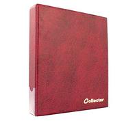 COLLECTOR - Raccoglitore di Monete per 200 Monete Medie 50 p 50 Pence £ 1 £ 2 € 1 € 2-10 Pagine e divisore Rosso - Rosso