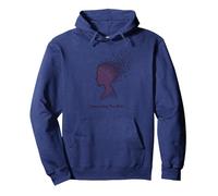 Collegamento dei Punti: Profilo Artistico Silhouette Felpa con Cappuccio, Unisex per Adulti, Navy, XL
