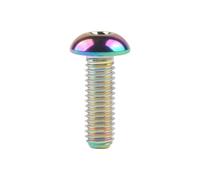 collegamento del giunto completamente filettati, Set di viti Bullone in titanio M5/M6x8 10 12 15 16 18 20 25 30mm Mezzo tondo esagonale for portaborraccia da bicicletta(Rainbow,18MM-M5)
