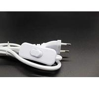 Collegamento elettrico bianco da 1,5 m con interruttore, ideale per automatizzare l'accensione e lo spegnimento dei dispositivi elettrici.