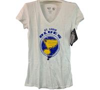 College Concepts Donna St.Louis Blues Ringrosso Scollo A V T-Shirt - L
