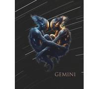 College Ruled Blue Lined Notebook with Spaced Margin. The cover of the notebook contains a graphic of the zodiac sign.: sign of the zodiac - Gemini
