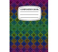 College Ruled Composition Notebook: 100 Pages, Retro Rainbow Geometric Pattern, 7.5" x 9.75" Premium Matte Cover Journal for School, College, and Office.: Ditch the Boring Marble!