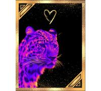 College Ruled Composition Notebook , 200 Pages (100 Sheets) School, College & Office Supplies: Wild Animals Collection - Cats: Neon Edition - cover 4 (of 25)