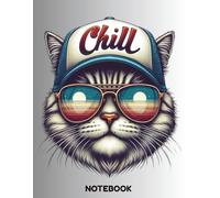 College Ruled Composition Notebook: Cool Animals: Chill CAT: 202 PAGES
