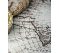 College Ruled Composition Notebook: Map and Compass styled-200 pages-College Ruled-8x10