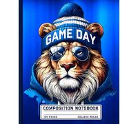 College Ruled Game Day Notebook with Cool Lion Cover for Thanksgiving Notes & Football Season