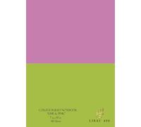 College Ruled Line Notebook "Lime & Pink", with Blue & Pink lines, Size 7 x 10 in, 120 Pages. Designed for Handwriting, brainstorming, list-making and ... teens. Cover made as aesthetic gift.