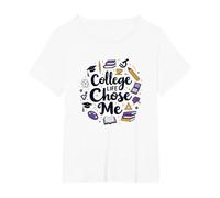 Collegi per Donne: College Life Chose Me Fun Quote Maglietta, Donna Plus-Size, Bianco, 1X
