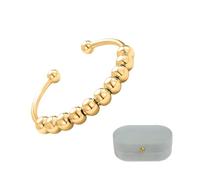 Collenatsy Anello anti stress da donna, gioielli da donna, con agitazione, in acciaio inox, con chiusura a scatto, disponibile in misure regolabili