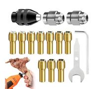 Collet Set - Rotary Tool Chuck System, Durable Resistant Build, Secure Grip Holding, Easy Installation Feature | Engraving Tools, Polishing Work, Grinding Tasks, Jewelry Making, Crafting