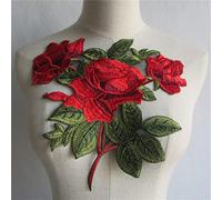 Colletto artigianale con paillettes floreali ricamate applique trim decorato pizzo scollatura collare cucito (colore: rosso taglia: taglia unica) (rosso taglia unica)