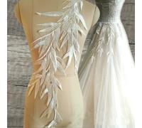Colletto decorativo in pizzo con applicazione, colletto bianco, foglia di Venezia, decorazione per abiti da cucito, accessori floreali, 2 pezzi