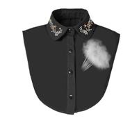 Colletto finto da donna, colletto finto rimovibile con pietre di cristallo, mezza camicia, camicetta e sciarpa, per ragazze, casa, lavoro, feste, riunioni, compleanni e Natale