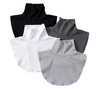 Colletto finto rimovibile da donna, inserto a collo alto, 4 pezzi
