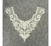 Colletto in pizzo 3D in tessuto di pizzo di cotone, nastro di rifinitura fai da te, ricamo, applique, cucito, guipure, scollatura da sposa, decorazione, 1 pz in vendita-YL87