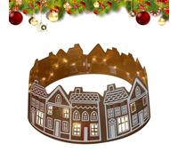Colletto per gonna per albero di Natale, Colletto per albero di Natale - Collaro ' di 26/28 pollici LED Gingerbread House Collar,Forniture per le vacanze riutilizzabili per l'anello 'albe