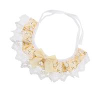Colletto regolabile in pizzo con fiocco floreale in poliestere leggero abbigliamento da collo per animali domestici per uso quotidiano e feste festive collare decorativo riutilizzabile per cuccioli