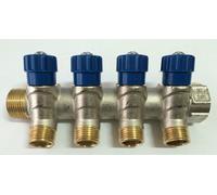 COLLETTORE 2 3 4 VIE 3/4 CON RUBINETTI X SANITARI RISCALDAMENTO MULTISTRATO 16X2