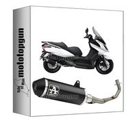 collettore arrow urban in alluminio nero con fondello in inox nero compatibile con kymco downtown 300 2009 2010 2011 2012 2013 2014 2015 2016 mototopgun 53506ann + 53053kz