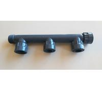 Collettore bocchettonato componibile 4-3-2 uscite-Gomito e tappo 1" c/O-RingPVC
