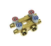 COLLETTORE COMPLANARE DOPPIO COMPONIBILE CON RUBINETTI ICMA 3/4"" (2x2) - 1/2""M