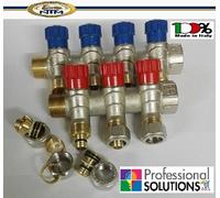 COLLETTORE COMPLETO 4+3 DA 3/4 RUBINETTI MULTISTRATO 20x2 IMPIANTO CARICO BAGNO