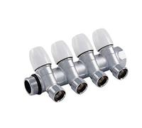 Collettore Con Rubinetto D'arresto 4 Vie Da 1" X 1/2" In Ottone Tiemme