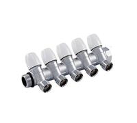 Collettore Con Rubinetto D'arresto 5 Vie Da 3/4" X 1/2" In Ottone Tiemme