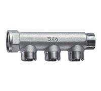 COLLETTORE CROMATO A 3 DERIVAZIONI FAR MF 1" Collettori Raccordi Valvole Far