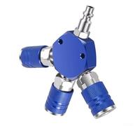 Collettore d'aria resistente con 3 attacchi rapidi per applicazioni NPT da 1/4" (blu)