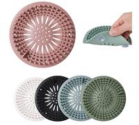 Collettore di capelli in silicone da 5 pezzi, hair catcher filtro per capelli in silicone, filtro scarico doccia Gel di silice,coperchio di scarico in silicone per vasca da bagno e cucina （il giro）