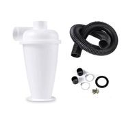 Collettore di polvere con filtrazione a ciclone, filtro for lavorazione del legno turbocompresso fai da te da 50 mm/2'', separatore industriale, contenitore collettore(White,1pc+3-meter hose)