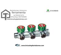 COLLETTORE FAR 3 VIE 3/4" MULTIFAR COMPONIBILE IN OTTONE CROMATO MULTISTRATO