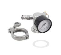 Collettore gas Tri Clamp da 1,5" SS304, valvola di sicurezza con manometro a 3 porte e blocco a sfera for CO2/O2(35 PSI PRV)