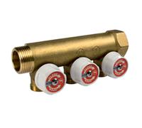 Collettore Giacomini componibile con rubinetti 3/4 x 1/2 M/F 3 attacchi R585CY063