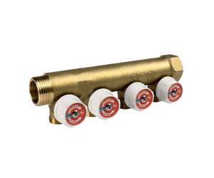 Collettore Giacomini componibile con rubinetti 3/4 x 1/2 M/F 4 attacchi R585CY064