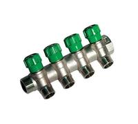 COLLETTORE LINEARE CON RUBINETTI DI ARRESTO 4 DERIVAZIONI IMPEX 3/4 x 1/2