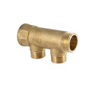 Collettore lineare in ottone giallo TDM 3/4 x 1/2 2 vie