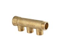 Collettore lineare in ottone giallo TDM 3/4 x 1/2 3 vie