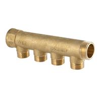 Collettore lineare in ottone giallo TDM 3/4 x 1/2 4 vie