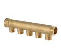 Collettore lineare in ottone giallo TDM 3/4 x 1/2 5 vie